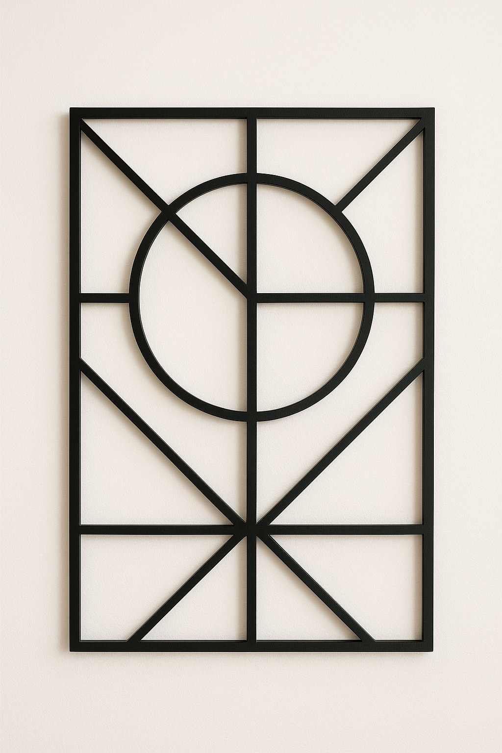 Modern Geometric Metal Wall Art – Minimalist Black Design